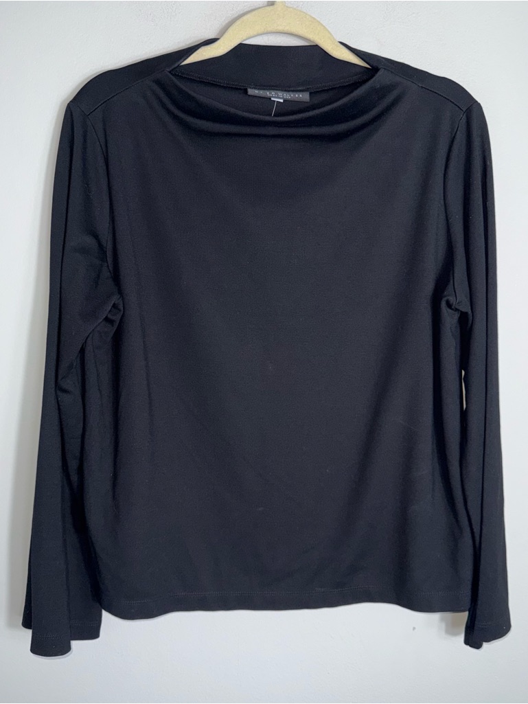 Bryn Walker Belen Top Blouse-Black-Long Sleeves-Lagenlook-Size Medium-Nwt